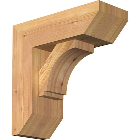 Ekena Millwork Imperial Slat Smooth Bracket w/ Offset Brace, Western Red Cedar, 5 1/2"W x 14"D x 14"H BKT0604X14X14IMP06SWR